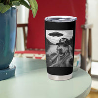 Dog Selfie With Alien UFO Tumbler Cup Funny Fishing Golden Retriever Smoking Dog Lover - Wonder Print Shop