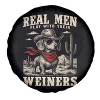 Funny Dachshund Cowboy Spare Tire Cover Real Men Play With Their Weiners - Wonder Print Shop