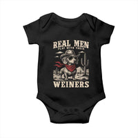 Funny Dachshund Cowboy Baby Onesie Real Men Play With Their Weiners - Wonder Print Shop
