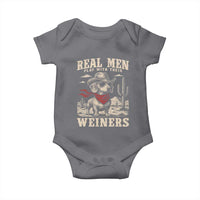 Funny Dachshund Cowboy Baby Onesie Real Men Play With Their Weiners - Wonder Print Shop