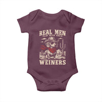 Funny Dachshund Cowboy Baby Onesie Real Men Play With Their Weiners - Wonder Print Shop