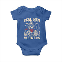 Funny Dachshund Cowboy Baby Onesie Real Men Play With Their Weiners - Wonder Print Shop