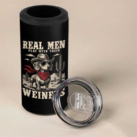 Funny Dachshund Cowboy 4 in 1 Can Cooler Tumbler Real Men Play With Their Weiners - Wonder Print Shop
