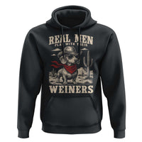 Funny Dachshund Cowboy Hoodie Real Men Play With Their Weiners - Wonder Print Shop