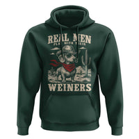 Funny Dachshund Cowboy Hoodie Real Men Play With Their Weiners - Wonder Print Shop