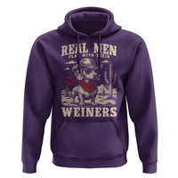 Funny Dachshund Cowboy Hoodie Real Men Play With Their Weiners - Wonder Print Shop