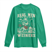 Funny Dachshund Cowboy Long Sleeve Shirt Real Men Play With Their Weiners - Wonder Print Shop