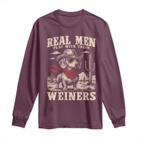 Funny Dachshund Cowboy Long Sleeve Shirt Real Men Play With Their Weiners - Wonder Print Shop