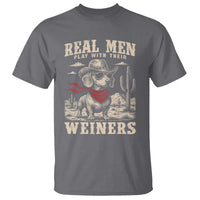 Funny Dachshund Cowboy T Shirt Real Men Play With Their Weiners - Wonder Print Shop