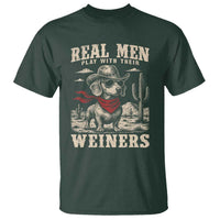 Funny Dachshund Cowboy T Shirt Real Men Play With Their Weiners - Wonder Print Shop