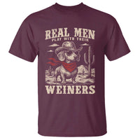 Funny Dachshund Cowboy T Shirt Real Men Play With Their Weiners - Wonder Print Shop