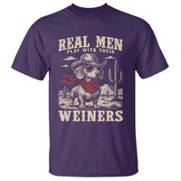Funny Dachshund Cowboy T Shirt Real Men Play With Their Weiners - Wonder Print Shop