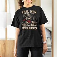 Funny Dachshund Cowboy T Shirt For Women Real Men Play With Their Weiners - Wonder Print Shop