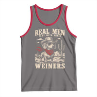 Funny Dachshund Cowboy Tank Top Real Men Play With Their Weiners - Wonder Print Shop