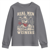 Funny Dachshund Cowboy Youth Sweatshirt Real Men Play With Their Weiners - Wonder Print Shop