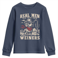 Funny Dachshund Cowboy Youth Sweatshirt Real Men Play With Their Weiners - Wonder Print Shop
