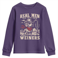 Funny Dachshund Cowboy Youth Sweatshirt Real Men Play With Their Weiners - Wonder Print Shop