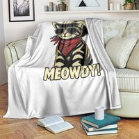 Vintage Cowboy Cat Throw Blanket Retro 90s Western Country Rodeo Meowdy Partner - Wonder Print Shop
