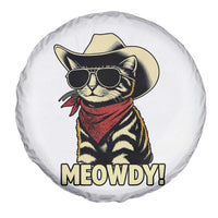 Vintage Cowboy Cat Spare Tire Cover Retro 90s Western Country Rodeo Meowdy Partner - Wonder Print Shop