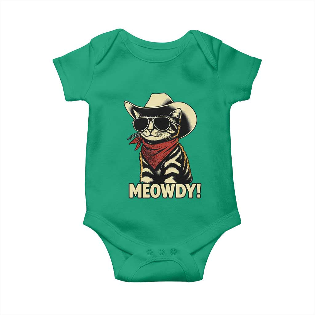 Vintage Cowboy Cat Baby Onesie Retro 90s Western Country Rodeo Meowdy Partner - Wonder Print Shop