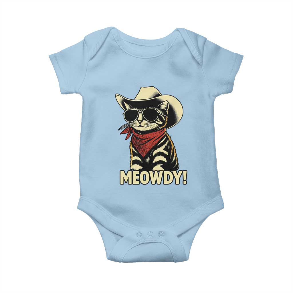 Vintage Cowboy Cat Baby Onesie Retro 90s Western Country Rodeo Meowdy Partner - Wonder Print Shop