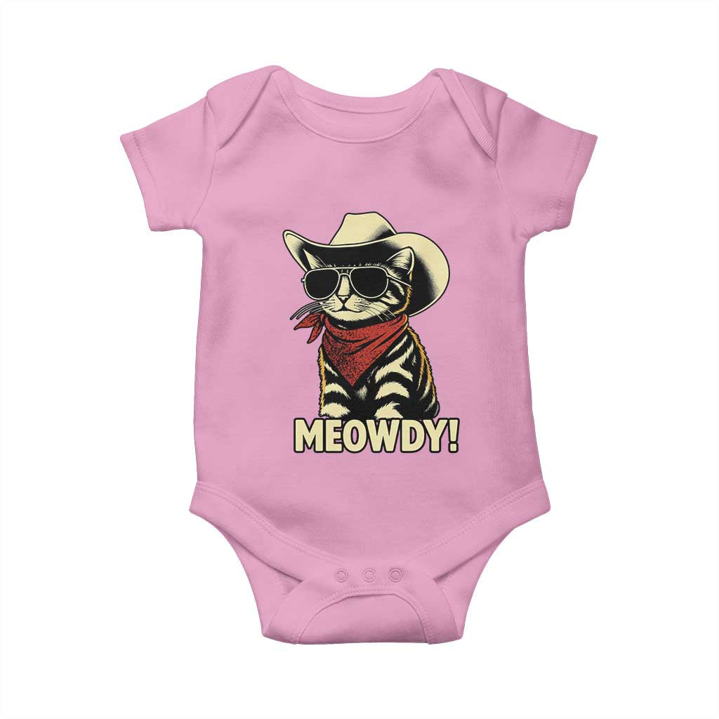 Vintage Cowboy Cat Baby Onesie Retro 90s Western Country Rodeo Meowdy Partner - Wonder Print Shop