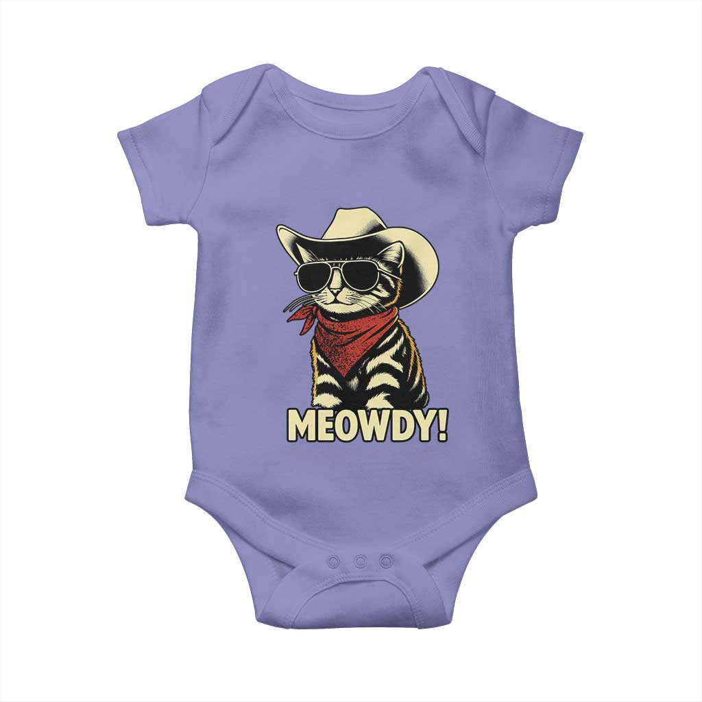 Vintage Cowboy Cat Baby Onesie Retro 90s Western Country Rodeo Meowdy Partner - Wonder Print Shop