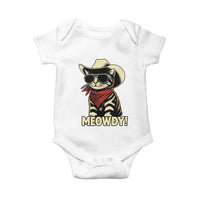 Vintage Cowboy Cat Baby Onesie Retro 90s Western Country Rodeo Meowdy Partner - Wonder Print Shop