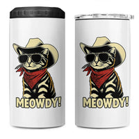 Vintage Cowboy Cat 4 in 1 Can Cooler Tumbler Retro 90s Western Country Rodeo Meowdy Partner - Wonder Print Shop