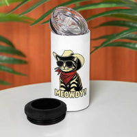 Vintage Cowboy Cat 4 in 1 Can Cooler Tumbler Retro 90s Western Country Rodeo Meowdy Partner - Wonder Print Shop