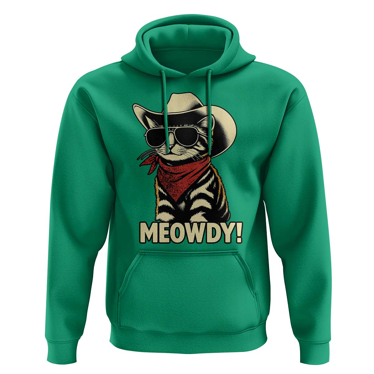 Vintage Cowboy Cat Hoodie Retro 90s Western Country Rodeo Meowdy Partner - Wonder Print Shop