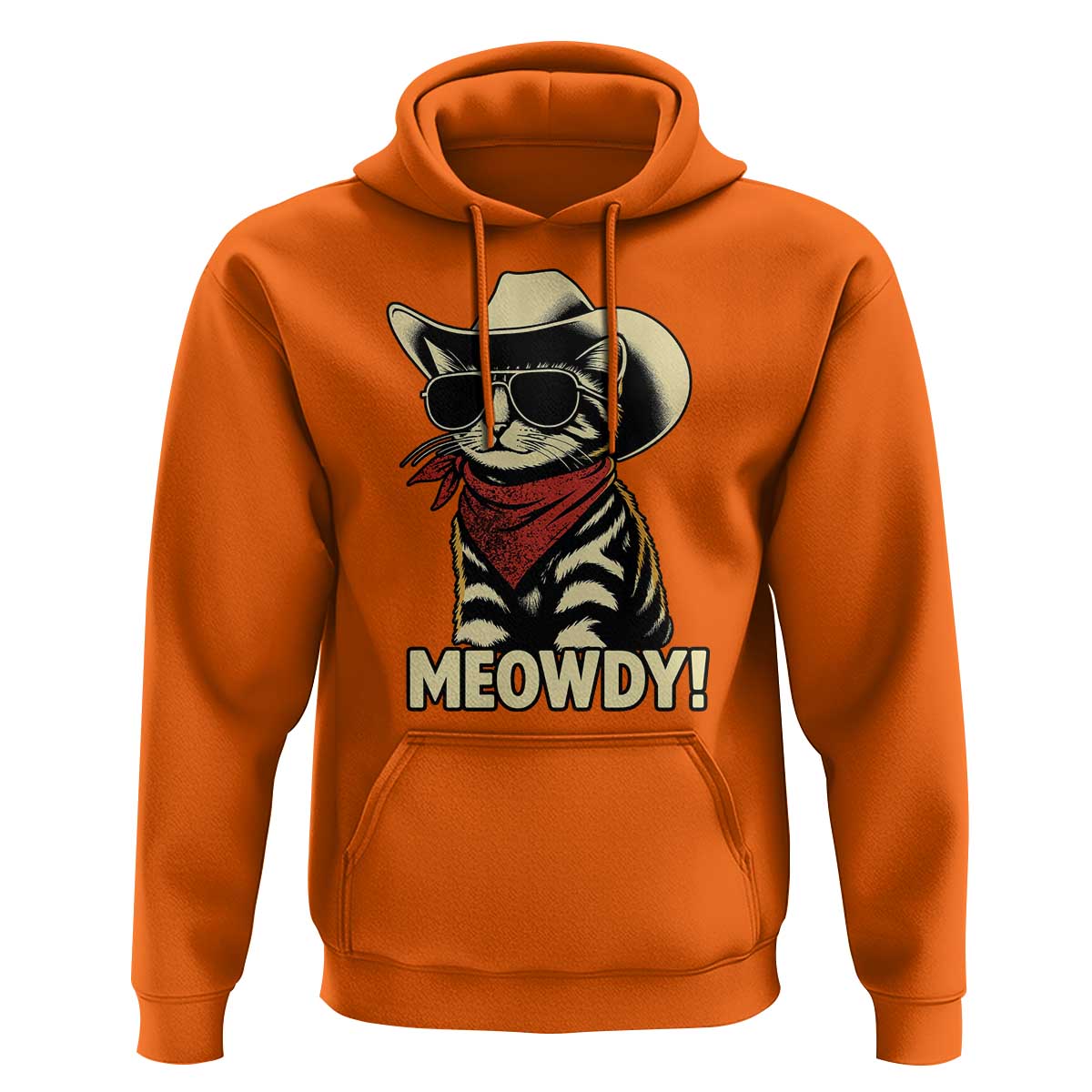 Vintage Cowboy Cat Hoodie Retro 90s Western Country Rodeo Meowdy Partner - Wonder Print Shop