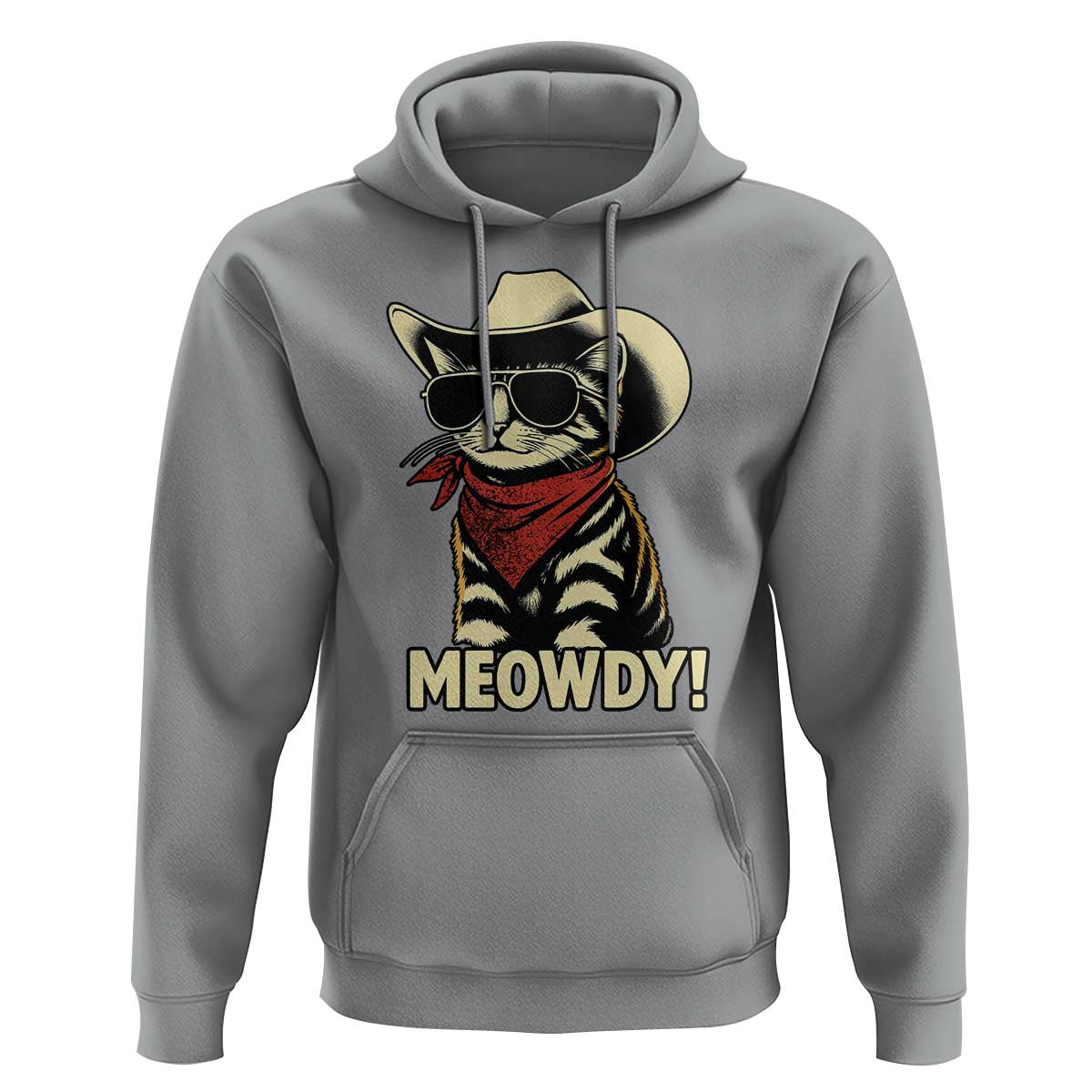 Vintage Cowboy Cat Hoodie Retro 90s Western Country Rodeo Meowdy Partner - Wonder Print Shop