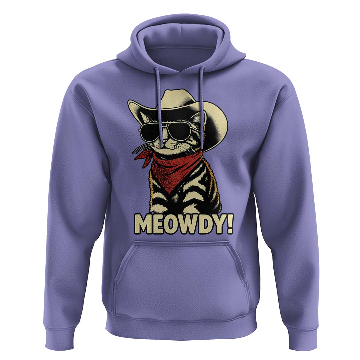 Vintage Cowboy Cat Hoodie Retro 90s Western Country Rodeo Meowdy Partner - Wonder Print Shop