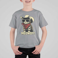 Vintage Cowboy Cat T Shirt For Kid Retro 90s Western Country Rodeo Meowdy Partner - Wonder Print Shop