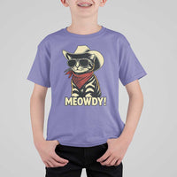 Vintage Cowboy Cat T Shirt For Kid Retro 90s Western Country Rodeo Meowdy Partner - Wonder Print Shop