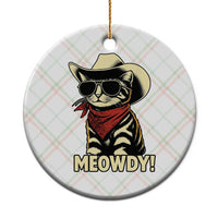 Vintage Cowboy Cat Ceramic Ornament Retro 90s Western Country Rodeo Meowdy Partner - Wonder Print Shop