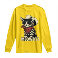 Vintage Cowboy Cat Long Sleeve Shirt Retro 90s Western Country Rodeo Meowdy Partner - Wonder Print Shop