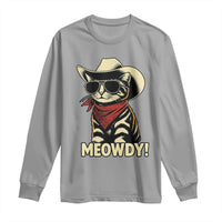 Vintage Cowboy Cat Long Sleeve Shirt Retro 90s Western Country Rodeo Meowdy Partner - Wonder Print Shop
