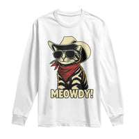 Vintage Cowboy Cat Long Sleeve Shirt Retro 90s Western Country Rodeo Meowdy Partner - Wonder Print Shop