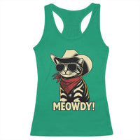 Vintage Cowboy Cat Racerback Tank Top Retro 90s Western Country Rodeo Meowdy Partner - Wonder Print Shop