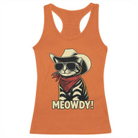 Vintage Cowboy Cat Racerback Tank Top Retro 90s Western Country Rodeo Meowdy Partner - Wonder Print Shop