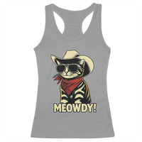 Vintage Cowboy Cat Racerback Tank Top Retro 90s Western Country Rodeo Meowdy Partner - Wonder Print Shop