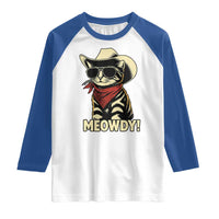 Vintage Cowboy Cat Raglan Shirt Retro 90s Western Country Rodeo Meowdy Partner - Wonder Print Shop
