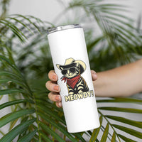 Vintage Cowboy Cat Skinny Tumbler Retro 90s Western Country Rodeo Meowdy Partner - Wonder Print Shop