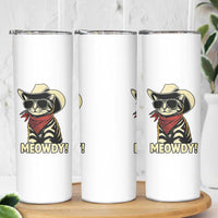Vintage Cowboy Cat Skinny Tumbler Retro 90s Western Country Rodeo Meowdy Partner - Wonder Print Shop