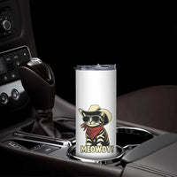 Vintage Cowboy Cat Skinny Tumbler Retro 90s Western Country Rodeo Meowdy Partner - Wonder Print Shop