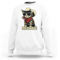 Vintage Cowboy Cat Sweatshirt Retro 90s Western Country Rodeo Meowdy Partner - Wonder Print Shop