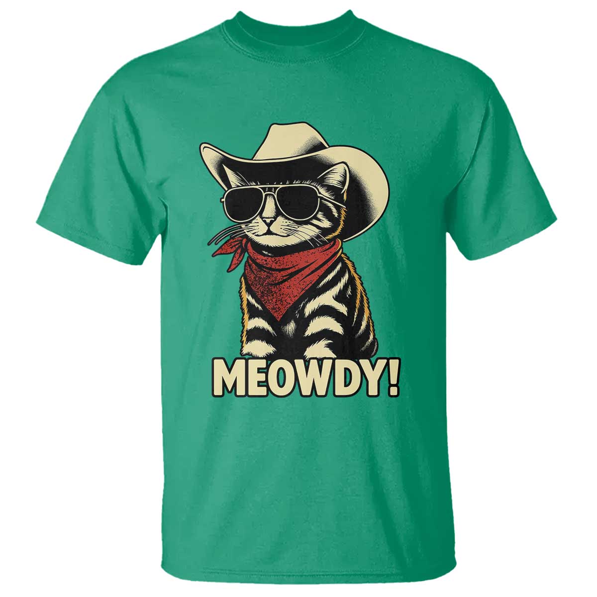 Vintage Cowboy Cat T Shirt Retro 90s Western Country Rodeo Meowdy Partner - Wonder Print Shop