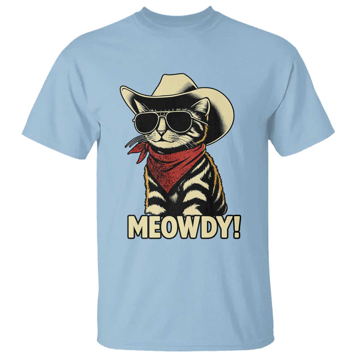 Vintage Cowboy Cat T Shirt Retro 90s Western Country Rodeo Meowdy Partner - Wonder Print Shop